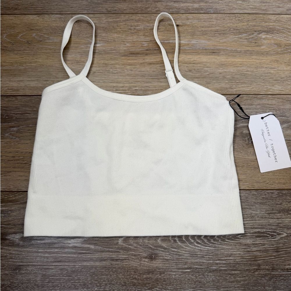 NWT Better Together Ribbed White Bralette Bra Sz S